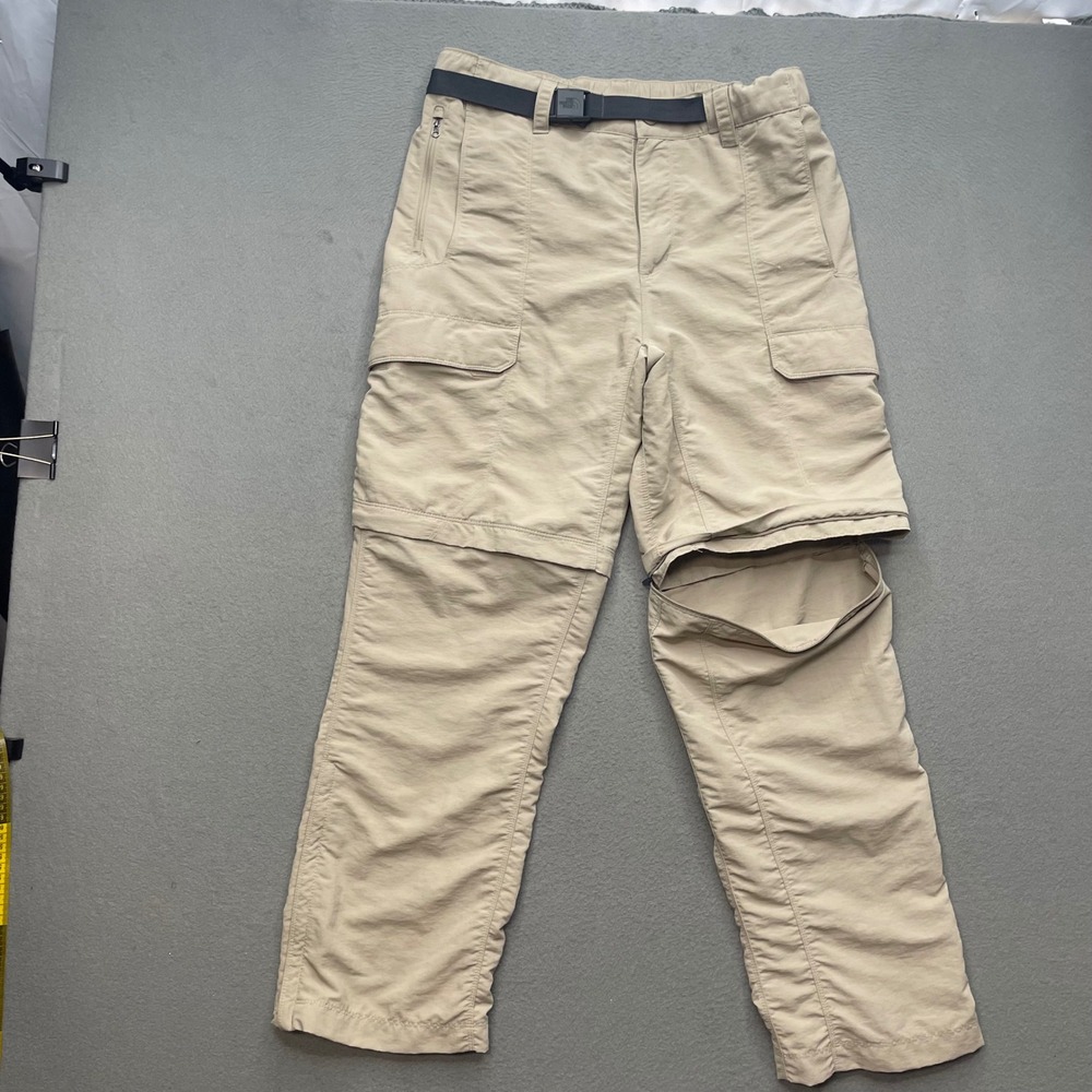 The North Face Men Convertible Cargo Pants Nylon Medium Short Tan AJFB T150 T550